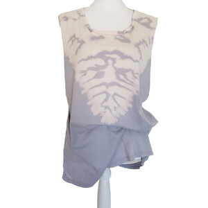 Obey Propaganda SIZE M Women Purple White Tie Dye Muscle Tank Top Shirt Made USA